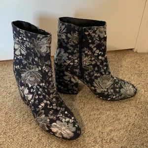 Floral Wedged Boots